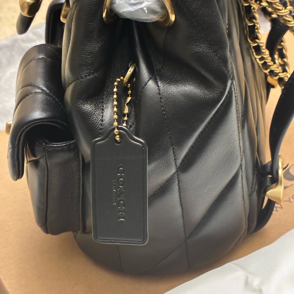 Authentic Coach Tabby Black Quilted Backpack with Gold Hardware~NWT - Picture 5 of 10